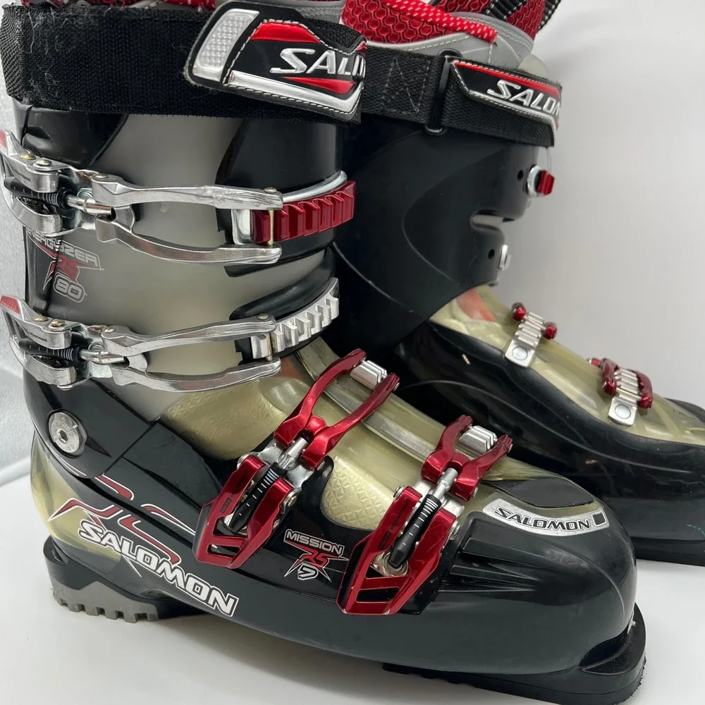 Salomon Mission RS 7 Ski Boots Mens 28 Black Red Energizer 75 Biovent Downhill